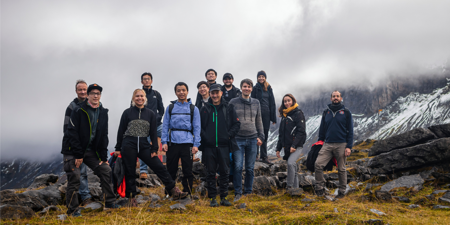 Prof. Giacomo Indiveri at a recent retreat in the mountains with his research group 